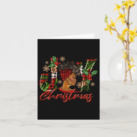 Funny African American Freude Weihnachten Schwarze Karte (Gelbe Blume)