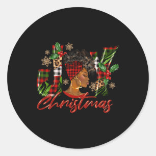Funny African American Freude Weihnachten Schwarze Runder Aufkleber