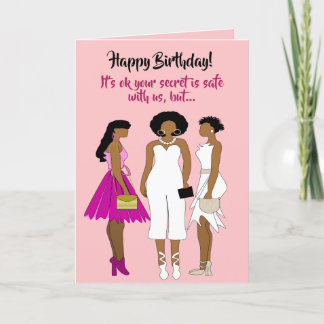 Funny African American Woman Birthday Card Dankeskarte
