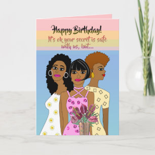 Funny African American Woman Birthday Card Dankeskarte