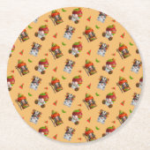 Funny African Gnomes Muster Runder Pappuntersetzer (Vorderseite)