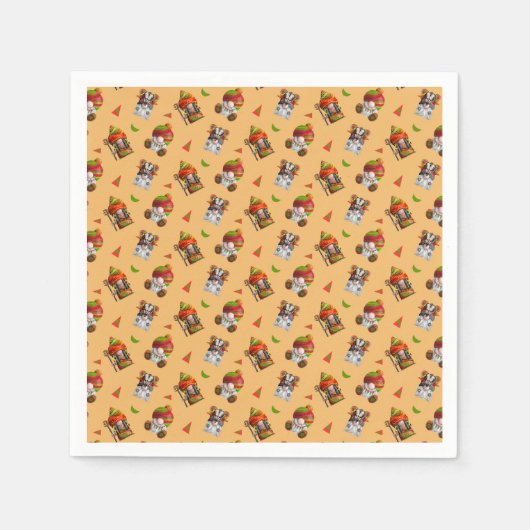 Funny African Gnomes Pattern Serviette (Vorderseite)