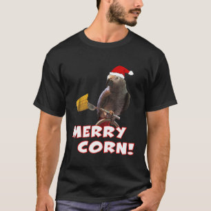Funny African Gray Parrot Merry Mais Weihnachten T-Shirt