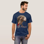 Funny African Gray Parrot Wave High Four T-Shirt (Vorne ganz)