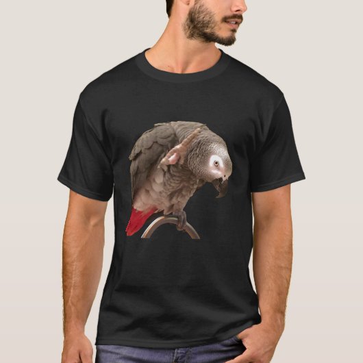 Funny African Gray Parrot Waving T-Shirt (Vorderseite)