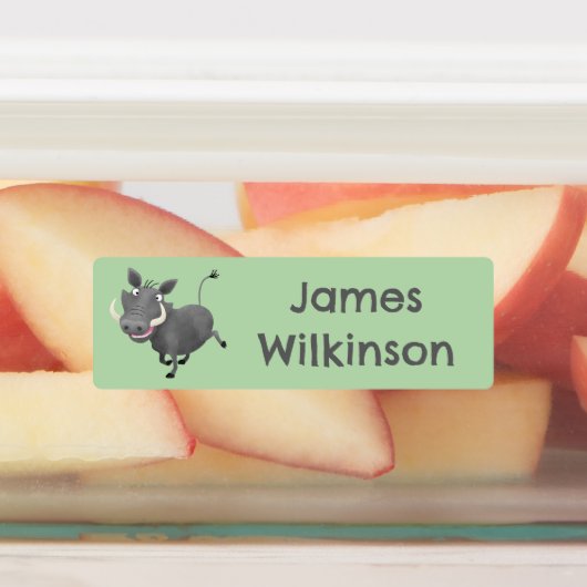 Funny African Warthody Schwein Cartoon personalisi Etiketten (Befestigt)