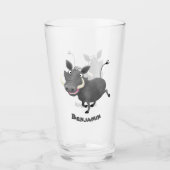Funny African Warthody Schwein Cartoon personalisi Glas (Vorderseite)