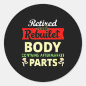 Funny After Hip Surgery Recovery Bionic Hip Replac Runder Aufkleber (Vorderseite)