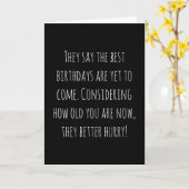 Funny Age Geburtstag Karte (Gelbe Blume)