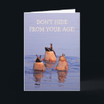Funny Age Joke Duck Birthday Karte<br><div class="desc">Drei Enten "Boden-up" mit einem niedlichen Pun über das Altern.</div>