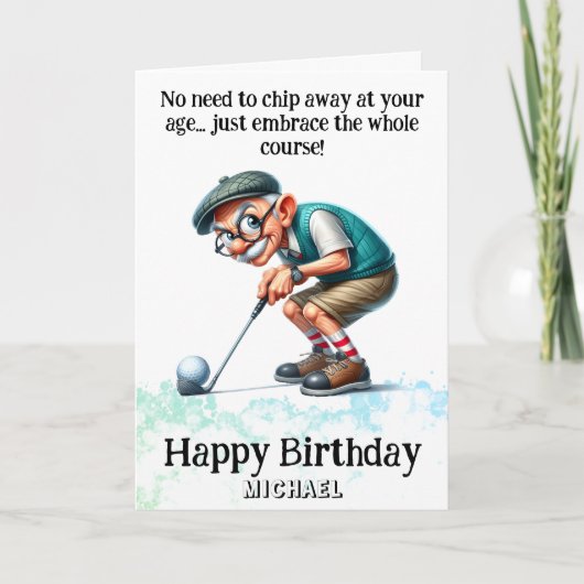 *~* Funny Age Senior AP94 Golfer Birthday Card Dankeskarte (Vorderseite)