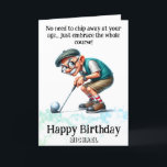 *~* Funny Age Senior AP94 Golfer Birthday Card Dankeskarte<br><div class="desc">(Suchcode AP914um ähnliche Objekte zu finden) Einfache Übertragung auf andere Zazzle Produkte. Energetisch von Anna Rosa Senior Opa Alte Mann Golfer Albern Funny Unglaublich witzig Spaß QUOTE Keine Notwendigkeit, in Ihrem Alter zu spinnen.. nur den ganzen Platz zu begrüßen! Funny Golf Geburtstagskarte - PERSONALISIEREN SIE DIE GANZE ZEIT. NAME ,...</div>