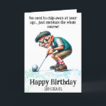 *~* Funny Age Senior AP94 Golfer Birthday Card Dankeskarte<br><div class="desc">(Suchcode AP914um ähnliche Objekte zu finden) Einfache Übertragung auf andere Zazzle Produkte. Energetisch von Anna Rosa Senior Opa Alte Mann Golfer Albern Funny Unglaublich witzig Spaß QUOTE Keine Notwendigkeit, in Ihrem Alter zu spinnen.. nur den ganzen Platz zu begrüßen! Funny Golf Geburtstagskarte - PERSONALISIEREN SIE DIE GANZE ZEIT. NAME ,...</div>