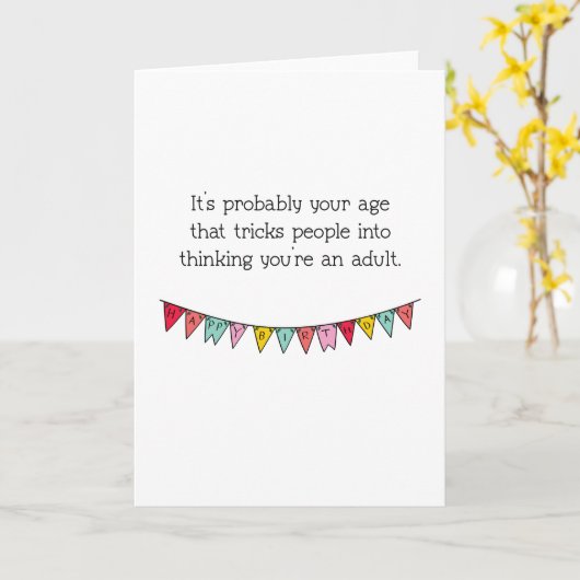 Funny Aging Alt glücklich Geburtstag Karte (Gelbe Blume)