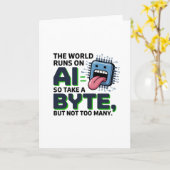 Funny AI Byte Quote - Tech Geek Spaß Karte (Gelbe Blume)