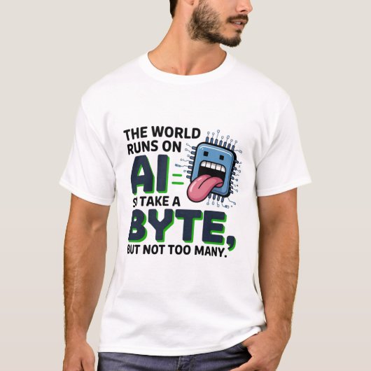 Funny AI Byte Quote - Tech Geek Spaß T-Shirt (Vorderseite)