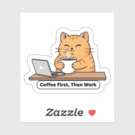 Funny AI Cat Meme – “Hold On, Let Me Ask My AI” Aufkleber