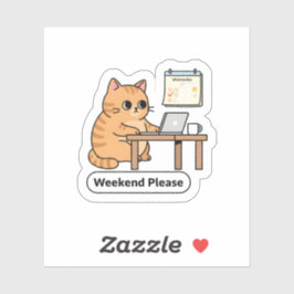 Funny AI Cat Meme – “Hold On, Let Me Ask My AI” Aufkleber