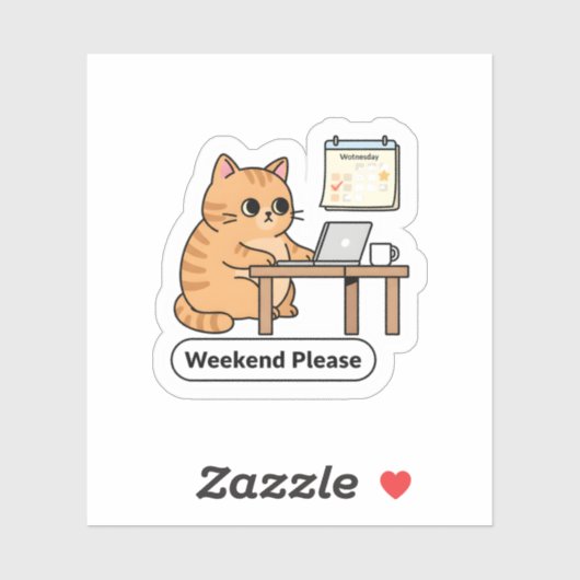 Funny AI Cat Meme – “Hold On, Let Me Ask My AI” Aufkleber (Blatt)