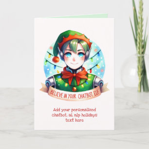 Funny Ai Chatbot Elf Greeting Card Feiertagskarte