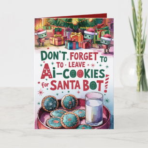 Funny Ai Chatbot Santa Greeting Card Feiertagskarte