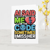 Funny AI Coding Quote - Programmierer-Spaß Karte (Gelbe Blume)