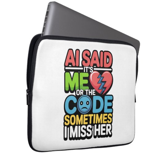 Funny AI Coding Quote - Programmierer-Spaß Laptopschutzhülle (Vorne Rechts)