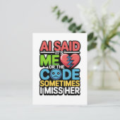 Funny AI Coding Quote - Programmierer-Spaß Postkarte (Stehend Vorderseite)