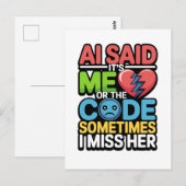 Funny AI Coding Quote - Programmierer-Spaß Postkarte (Vorne/Hinten)