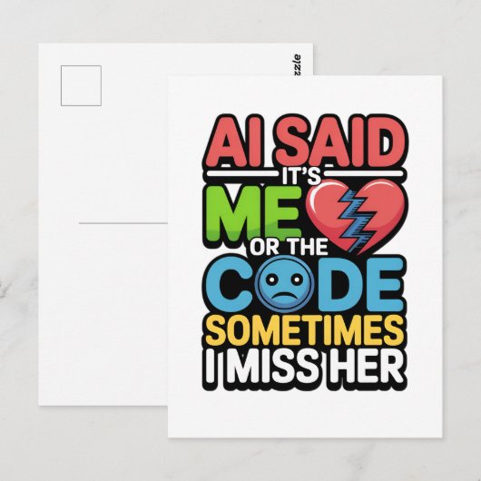 Funny AI Coding Quote - Programmierer-Spaß Postkarte (Vorne/Hinten)