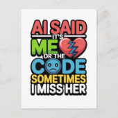 Funny AI Coding Quote - Programmierer-Spaß Postkarte (Vorderseite)