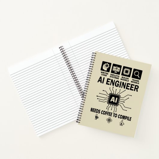 Funny AI Engineer Coding Programmer Developer Tech Notizblock (Innenseite)