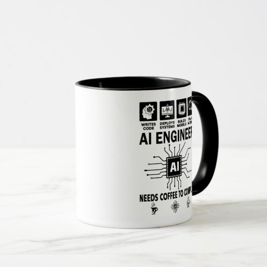 Funny AI Engineer Coding Programmer Developer Tech Tasse (VorderseiteRechts)