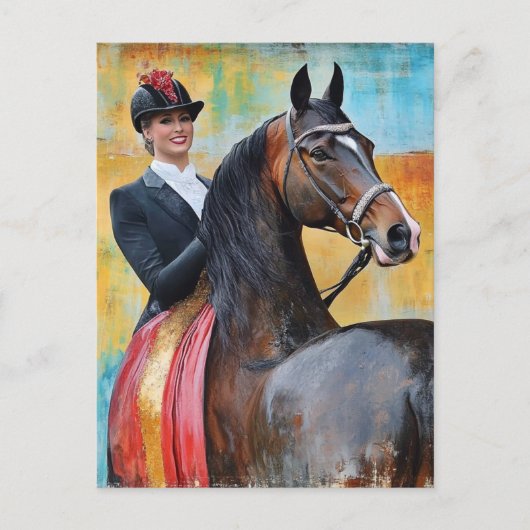 Funny AI Generated Pferd and Rider Error Postkarte (Vorderseite)