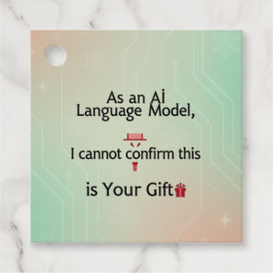 Funny AI Gift Tag - "Kann Geschenke nicht bestätig Geschenkanhänger