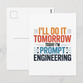 Funny AI Prompt Engineering Geek Zitat Postkarte (Vorne/Hinten)