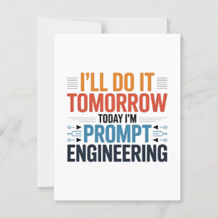 Funny AI Prompt Engineering Geek Zitat Postkarte