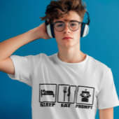 Funny AI Prompting T - Shirt | Schwarz-weiß Robot 