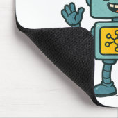 Funny Ai Robot With Ask Anything Quote _ Geek Tee Mousepad (Ecke)