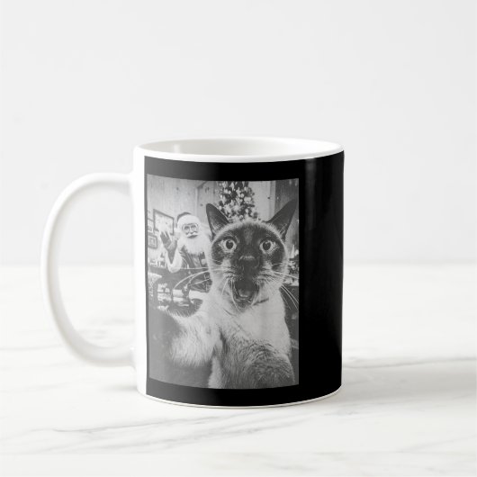 Funny Ai Siamese Cat Selfie With Santa Claus Chris Kaffeetasse (Links)