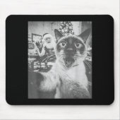 Funny Ai Siamese Cat Selfie With Santa Claus Chris Mousepad (Vorne)