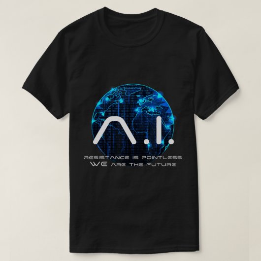 Funny AI Singularity Conspiracy Theorie T-Shirt (Design vorne)