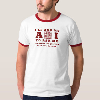 Funny AI Startup Tech Red QR Code Custom Marketing T-Shirt