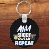 Funny Aim Pool Player Geschenk Billiard Balls Schlüsselanhänger (Vorderseite)