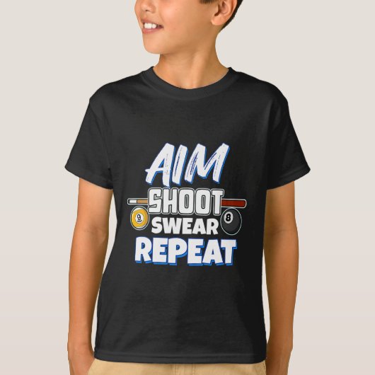 Funny Aim Pool Player Geschenk Billiard T-Shirt (Vorderseite)