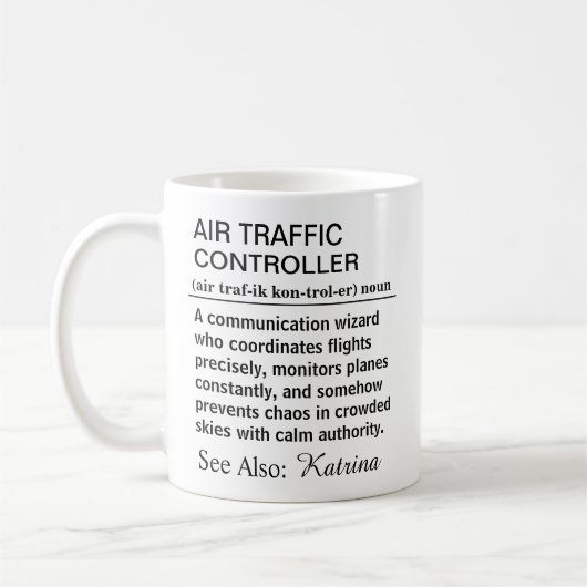 Funny Air Traffic Controller Definition Kaffeetasse (Links)