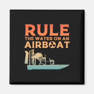 Funny Airboat Art for Men Women Boat Captain Boati Magnet