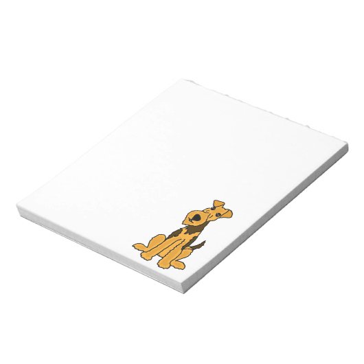 Funny Airedale Doppy Puppy Notizblock (Rotiert)