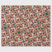 Funny Airedale Terrier Christmas Pattern Geschenkpapier (Flach)
