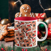 Funny Airedale Terrier Christmas Pattern Zweifarbige Tasse
